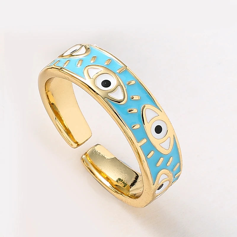 Adjustable Evil Eye Rings