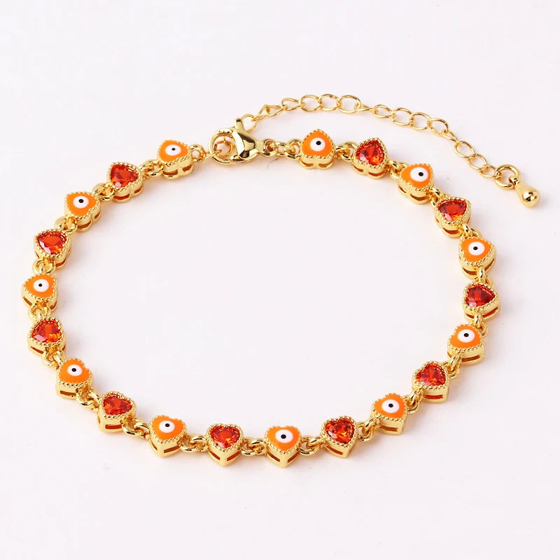 18k Heart Evil Eye Bracelets