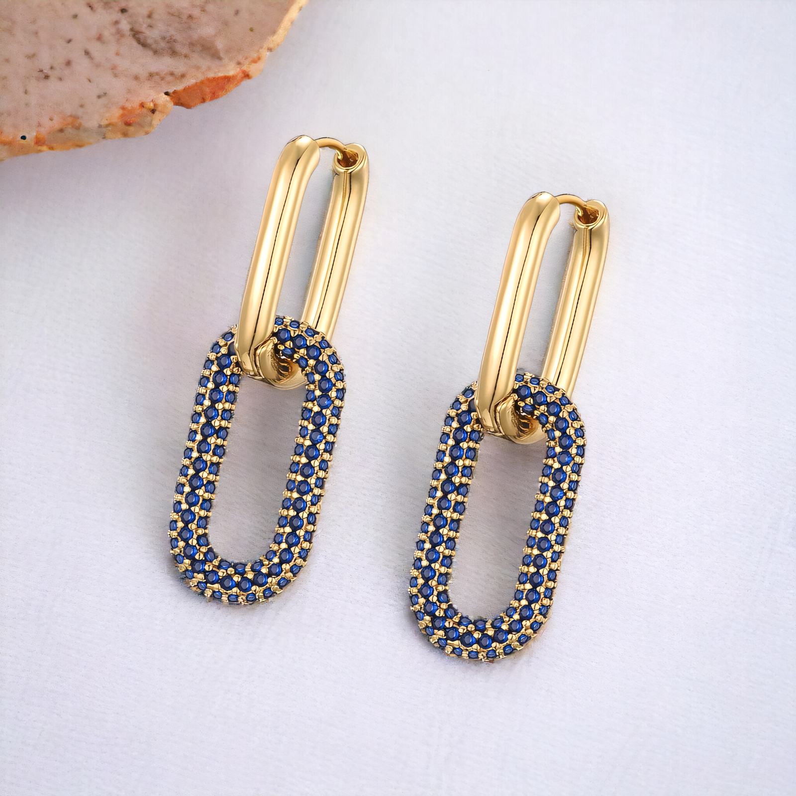 Geometric Oval Hoop Earrings