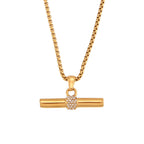 18k Minimal T-Bar Necklace