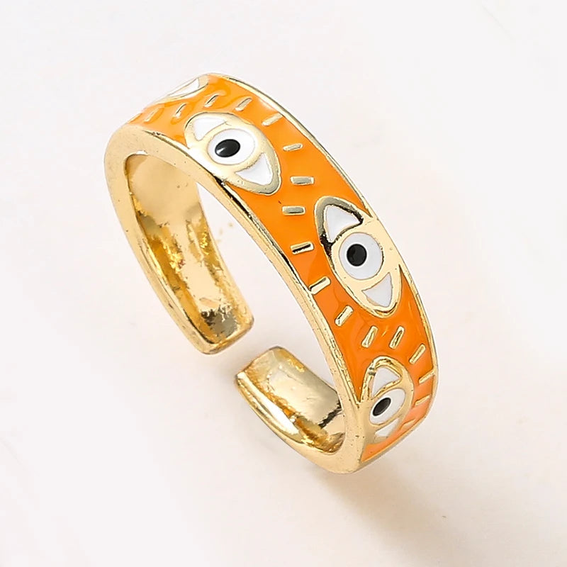Adjustable Evil Eye Rings