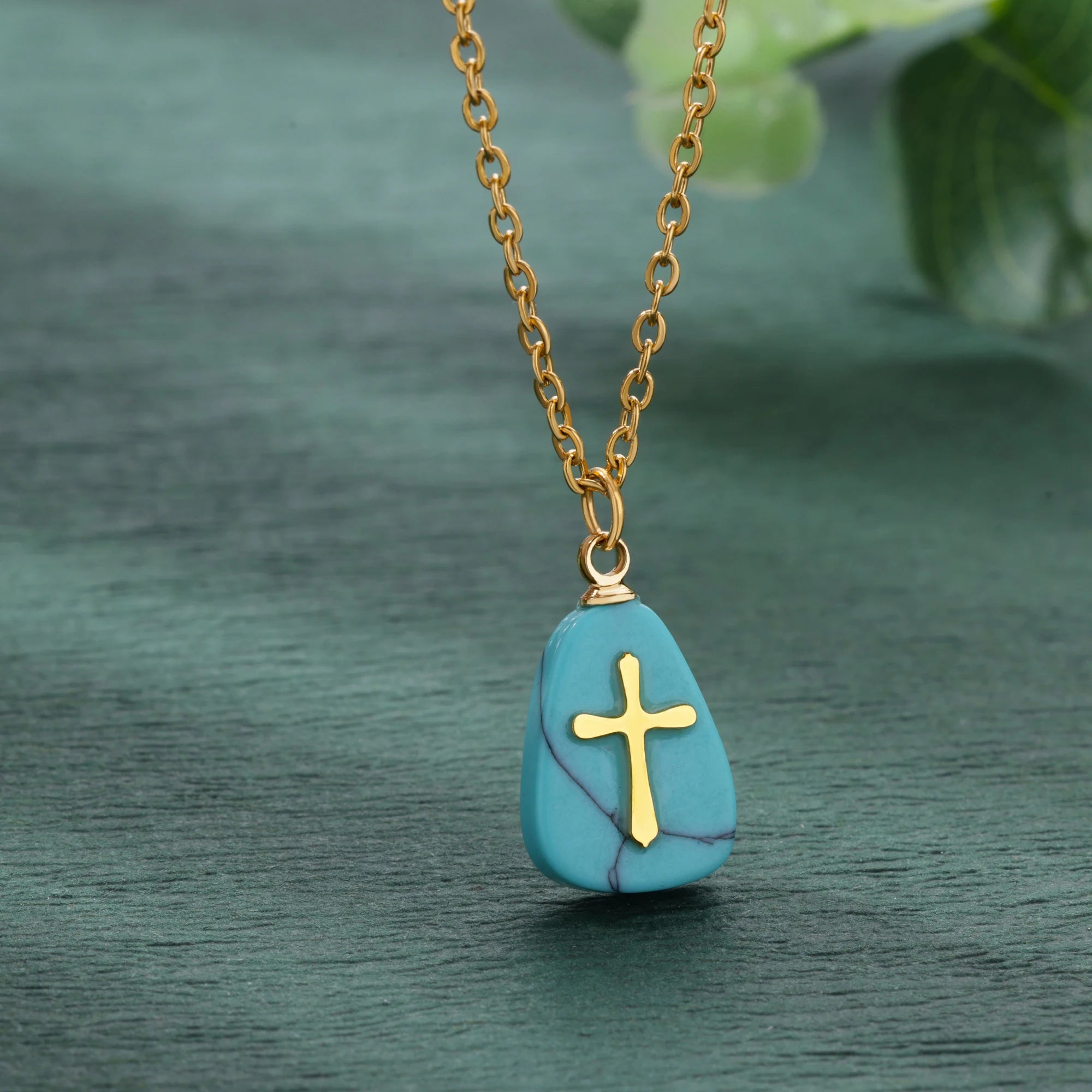 Simple Stone Cross Necklace