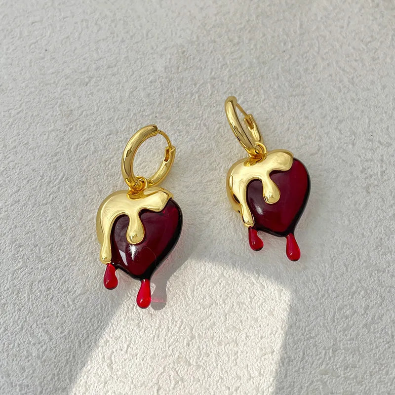 Dripping Heart Earrings