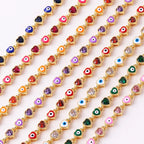 18k Heart Evil Eye Bracelets