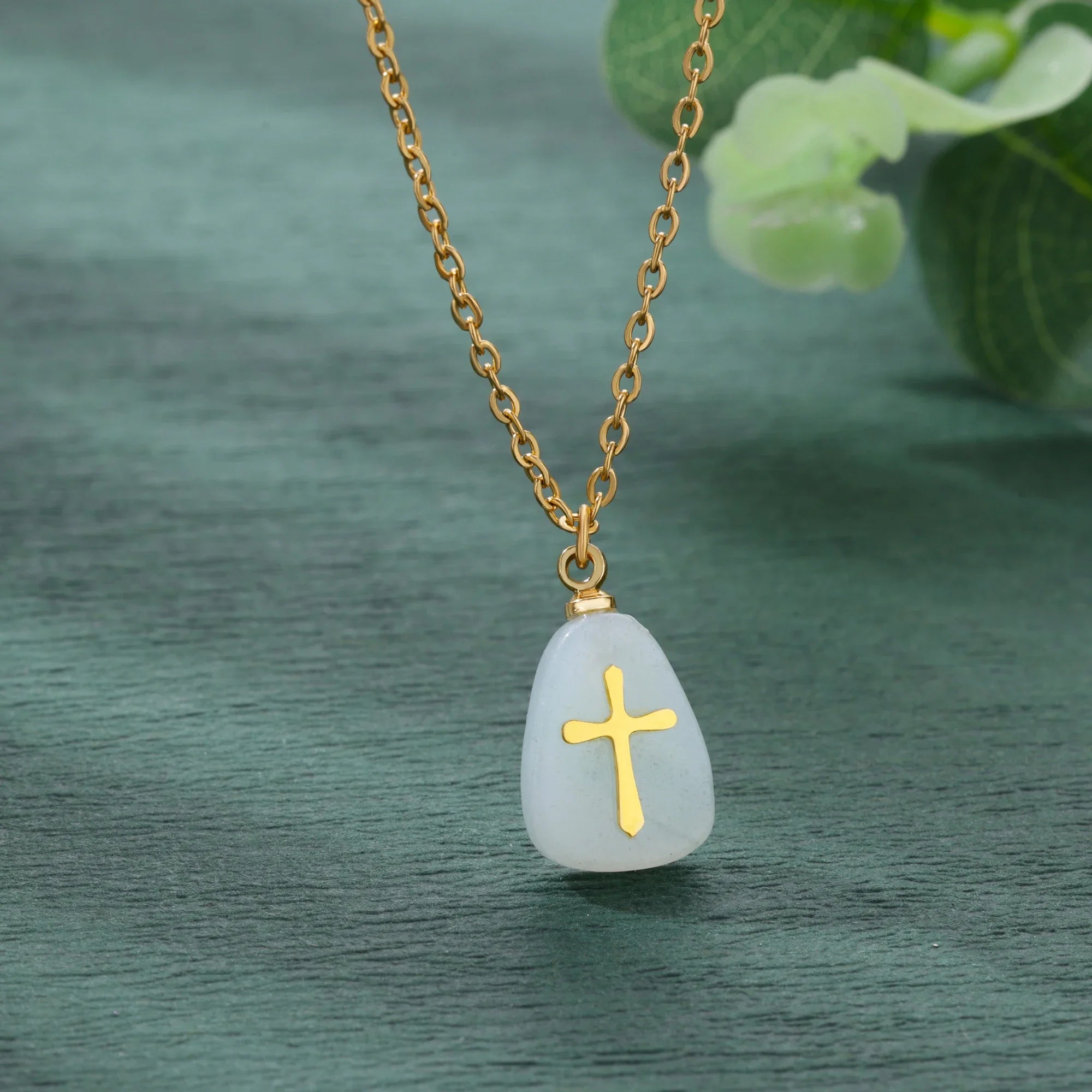 Simple Stone Cross Necklace