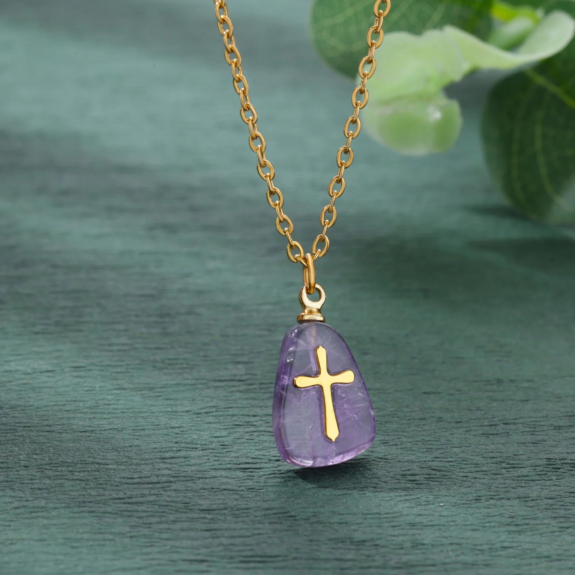 Simple Stone Cross Necklace