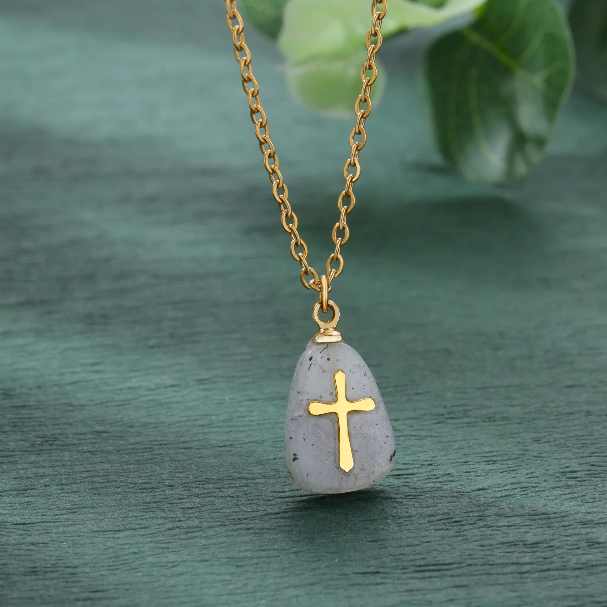 Simple Stone Cross Necklace