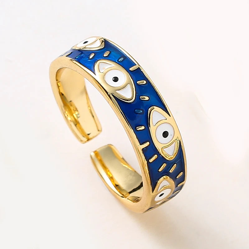 Adjustable Evil Eye Rings
