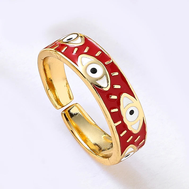 Adjustable Evil Eye Rings