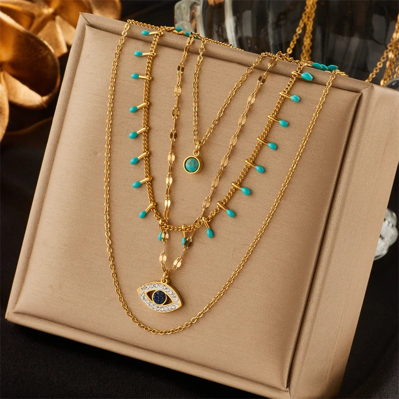 Multi Layer Evil Eye Necklaces